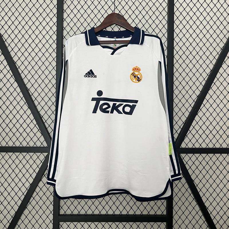 Camisa Real Madrid Home 00/01 - Versão Retro Manga Comprida