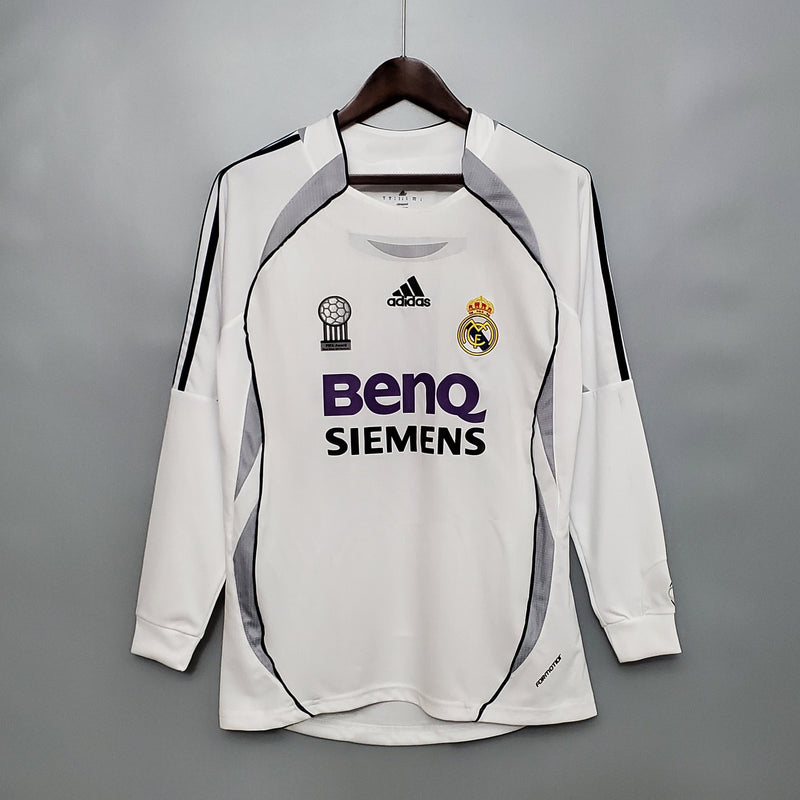 Camisa Real Madrid Titular 06/07 - Versão Retro Manga Comprida